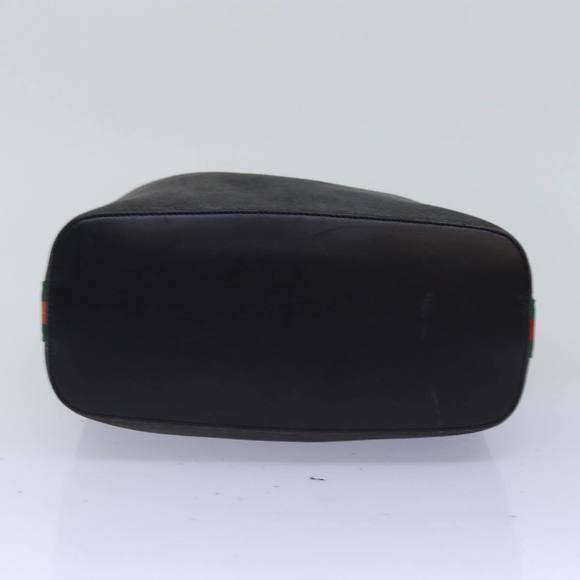 GUCCI Web Sherry Line Shoulder Bag Canvas Gray Red Green 01234 Auth 76421 - Picture 5 of 16